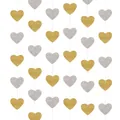 Glittery heart banner in gold and silver for Valentine's Day and wedding party decoration - Gold And Silver Combination