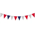 Striscione USA Giorno dell'Indipendenza con bandierine triangolari rosso blu grigio - Stile 2