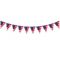 Festone a bandierine USA con strisce rosse e bianche e stelle per decoro di feste - Stile 3
