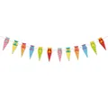 Colorful pencil-shaped back to school party banner with dots and stars patterns - Candy Cone Accessory Banner