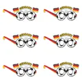 Lot de 6 lunettes de fête football Allemagne avec drapeau allemand et monture ballon - Style Allemagne