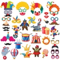 41-delige circus carnaval thema fotobooth rekwisieten set met circusdieren en maskers - Circus Carnaval Thema Rekwisieten (Y-00062)
