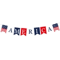 Festone patriottico USA America rosso bianco e blu per decorazioni di feste - Stile AMERICA