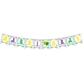 Mardi Gras slinger met paarse, groene en gouden zwaluwstaartvlaggen voor feestversiering - MARDI GRAS Swallowtail Banner