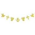 Ghirlanda dorata glitterata con croce, colomba e angelo per decorazioni comunione - Striscione Accessori con Motivi