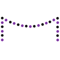 Ghirlanda circolare glitterata viola e nera per decorazioni di feste di Halloween - Ghirlanda a Cerchi