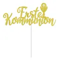 Glittery gold Erste Kommunion cake topper with chalice and cross for first communion party - German Style Large Cake Topper (Erste Kommunion)
