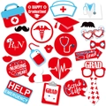 Set mit Fotorequisiten für den Abschluss von Krankenpflegern mit medizinischen Motiven - 24-teiliges Set (J-0073-5)