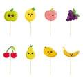 Lot de 8 décorations de cupcakes fruits mignons avec pomme et banane pour fêtes d'enfants - Toppers pour fruits