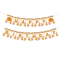Autumn happy birthday banner with orange pumpkin maple leaf and mushroom decorations - Birthday Letter Banner (J-0120-2)