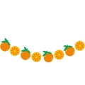 Orange theme banner with whole oranges and slices for baby shower and first birthday - Orange Pattern Banner (Y-00033-2)