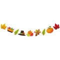 Thanksgiving banner with autumn maple leaves, pumpkins, acorns, and pilgrim hats on string - Accessory Banner (Y-00133- 5)