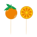 Little Cutie orange cake toppers featuring whole citrus and sliced fruit designs - Small Cake Toppers Set (Y-00033-4)