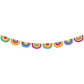Colorful Let’s Fiesta banner with vibrant semicircular flags for Cinco de Mayo party decor - Semi-Circular Pleated Style
