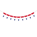 Guirlande de fanions triangulaires rouge, blanc, bleu pour déco de football et fêtes - Style Pays-Bas