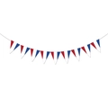 Red, white and blue striped bunting flags for football party and sports event decor - France Style