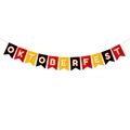 Oktoberfest triangular party banner with black red yellow flags and yellow lettering - German Colors OKTOBERFEST Letter Banner (L-0029-5)