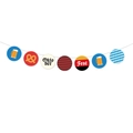 Oktoberfest banner with round card designs featuring pretzels and beer mugs on white background - Round Oktoberfest Sign Bunting (L-0029-8)
