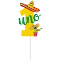 Glittering gold and green Uno cake topper for first birthday fiesta theme party - uno Gold Glitter Large Cake Topper