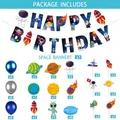 Ruimte thema kinderfeestje decoratie set met verjaardag banner en planeet ballonnen - Volledige Feestdecoratie Set