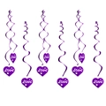 Decorazioni a spirale viola a cuore con scritta Love per ornamenti di San Valentino - Viola