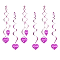 Decorazione a spirale magenta con cuore traforato e targhetta Love per San Valentino - Rosa Rosso