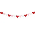 Close-up of red, pink, and white glittery heart-shaped banners for party decoration - Red Pink and White Glitter Hearts Garland