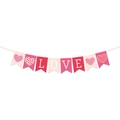 Striscione con cuori LOVE rosa e rosso per decorazioni di matrimoni e San Valentino - Stile LOVE