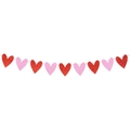 Ghirlanda di cuori glitterati rossi e rosa per decorazioni per feste di San Valentino - Ghirlanda di Cuori Glitterati Rosa Rosso