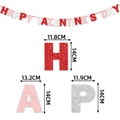 Happy Valentine's Day glitter banner with red and pink hearts for wedding party decor - Happy Valentine's Day Letter Banner