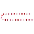 Ghirlanda di cuori XOXO con motivi LOVE rosa e rossi per decorazione festa di San Valentino - Decorazione Appesa di San Valentino (Y-00042)