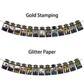 Ghirlande di laurea glitterate e dorate con spazi per foto Congrats Grad decor - Stile Oro Luccicante / Stile Congratulazioni Laureato