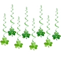St. Patrick's Day decoratieve spiralen met klavertjes voor Ierse feestdecoratie - Spiraalvormige Hangende Decoraties