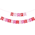 Striscione Happy Valentine's Day rosso e rosa decorazione per feste di fidanzamento e anniversari - Banner Happy Valentine's Day