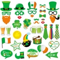 38-teiliges St. Patrick's Day Foto-Requisiten-Set mit grünen Hüten und Kleeblatt-Brillen - St. Patricks Day Fotorequisiten