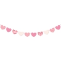 Ghirlanda di cuori rossi e rosa con motivi per decorazioni di San Valentino e nozze - Stile Cuore