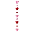 3D red and pink paper heart garland banner for Valentine's Day party decoration - 3D Heart Hanging Garland (J-0037-1)