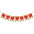Kraft paper banner with red hearts on swallowtail bunting for romantic party decor - Red Heart Pattern Swallowtail Banner