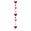 3D heart garland hanging decoration in pink and red for wedding and party decor - 3D Heart Hanging Garland (J-0037-2)