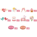 Decorazioni a spirale per San Valentino con cuori, Cupido e icone di auto rosa - Riccioli a Spirale (Y-000702)