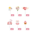 Set da 36 pezzi topper per torta di San Valentino con Cupido, cuori e motivi nozze - Topper per Cupcake 36Pcs (Y-000703)