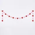 Glittering heart banner with red and pink sequins for Valentine wedding party decor - Stitched Heart Hanging Decoration