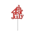Red glitter 4th of July cake topper decoration for American Independence Day party - Red Style 2 (4th of July)