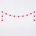 Red and pink glitter circle paper garland for Valentine's Day party decorations - Stitched Round Disk Hanging Decoration