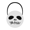 Weiße Halloween-Skelett-Filztasche für Süßigkeiten mit schwarzem Jack-Totenkopfgesicht - Hannya Maske