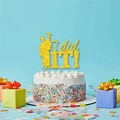 Topper per torta laurea glitter oro 'I did IT!' con silhouette su torta di crema - Oro