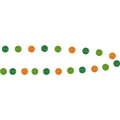 Striscione San Patrizio glitterato con ornamenti rotondi in paillettes verdi e arancio - Ornamento Appeso a Disco Tondo (20 pezzi/Corda)