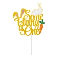Golden glitter Some Bunny is One cake topper for girls 1st birthday and Easter party - Cake Topper (J-0167-2)