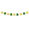 St. Patrick's Day banner featuring green shamrock hats and gold lucky clover coins - Shamrock Gold Coin and Green Hat Banner