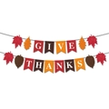 GIVE THANKS Banner mit glitzernden Ahornblättern und Eicheln für Erntedankfest Deko - GIVE THANKS Banner